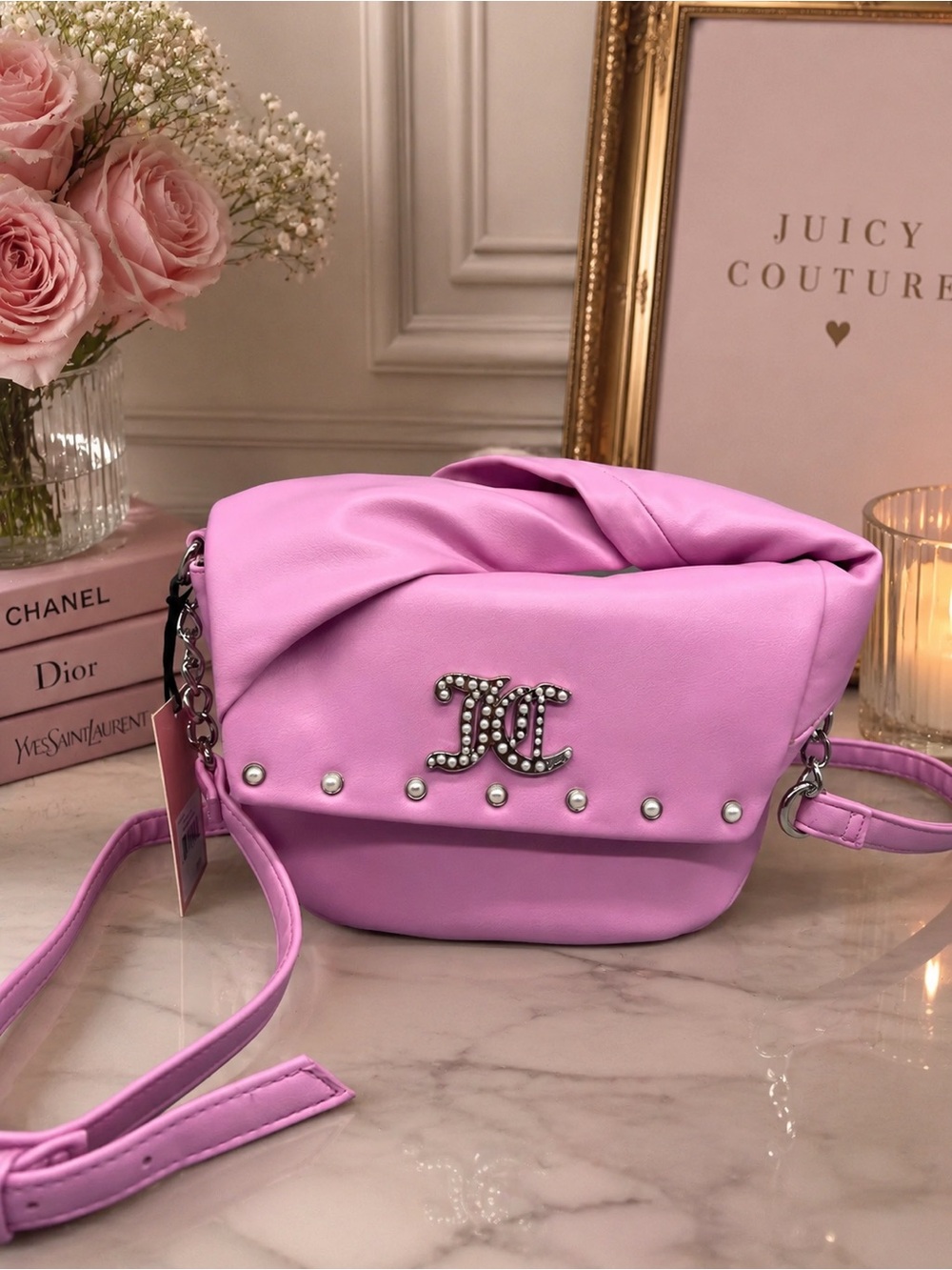 Juicy couture soft bow crossbody purse